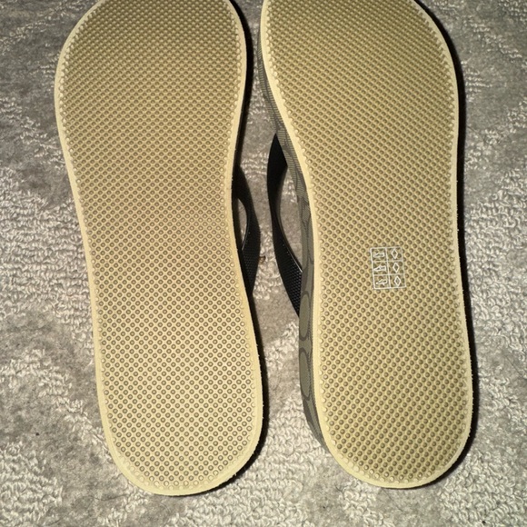 Coach Black and Tan Flip Flops - Picture 2 of 3